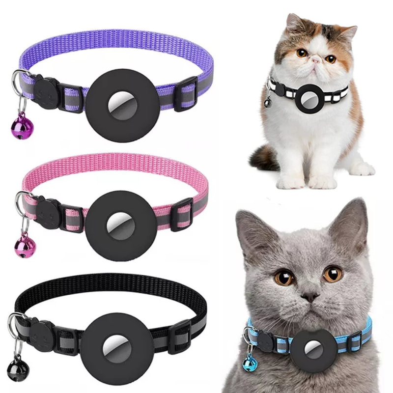 Reflective Cat Collar With Air Tag Holder