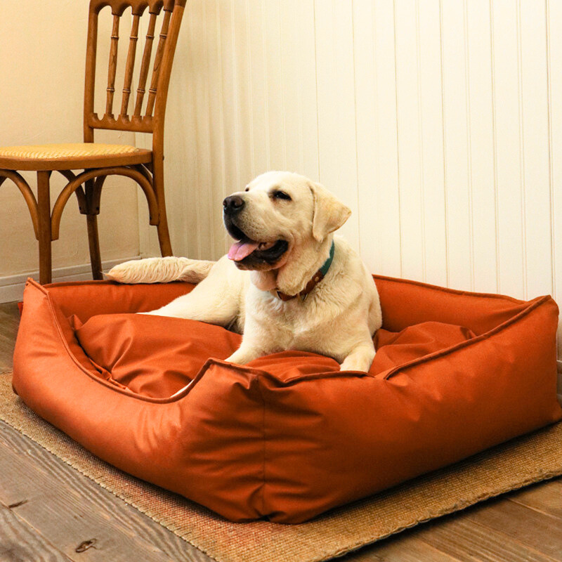 Faux Leather Waterproof Pet Bed